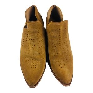 gianni bini brown suede perforated pull on Chelsea ankle booties boot sz 10